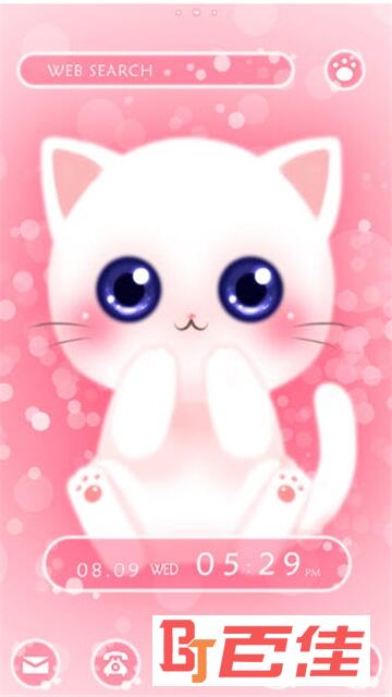 粉色猫咪手机壁纸主题