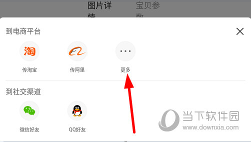 在“到电商平台”一栏点击“更多”按钮