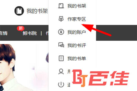 点击“作家专区”功能