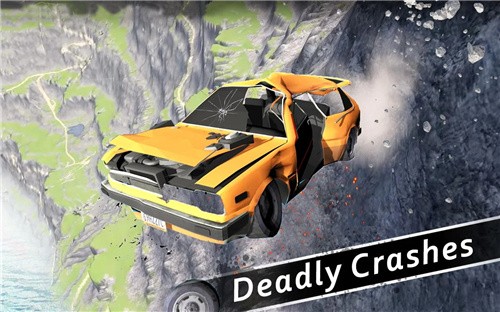 汽车碰撞飞跃峡谷